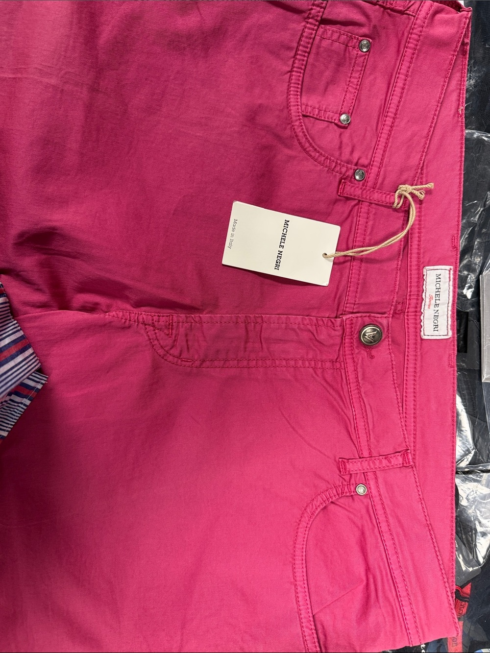 Michele Negri Bright Pink Denim Shorts